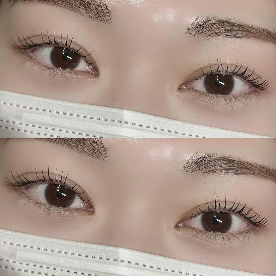 まつ毛パーマ練習中の画像